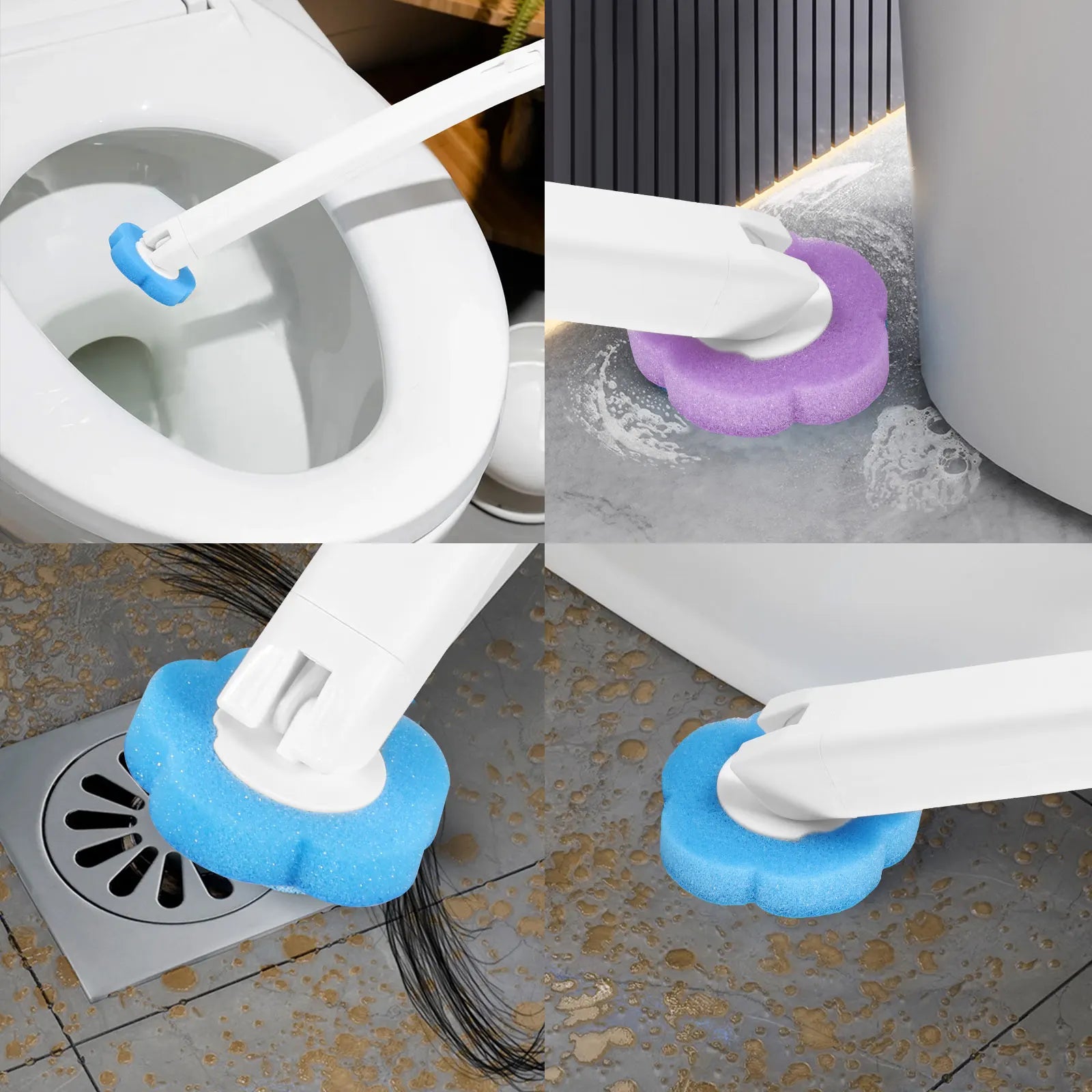 18/36Pcs Toilet Brush With Disposable Replacement Head Kits Upgrade Long Handle Bathroom Cleaning Brush For Home Wc Accessories