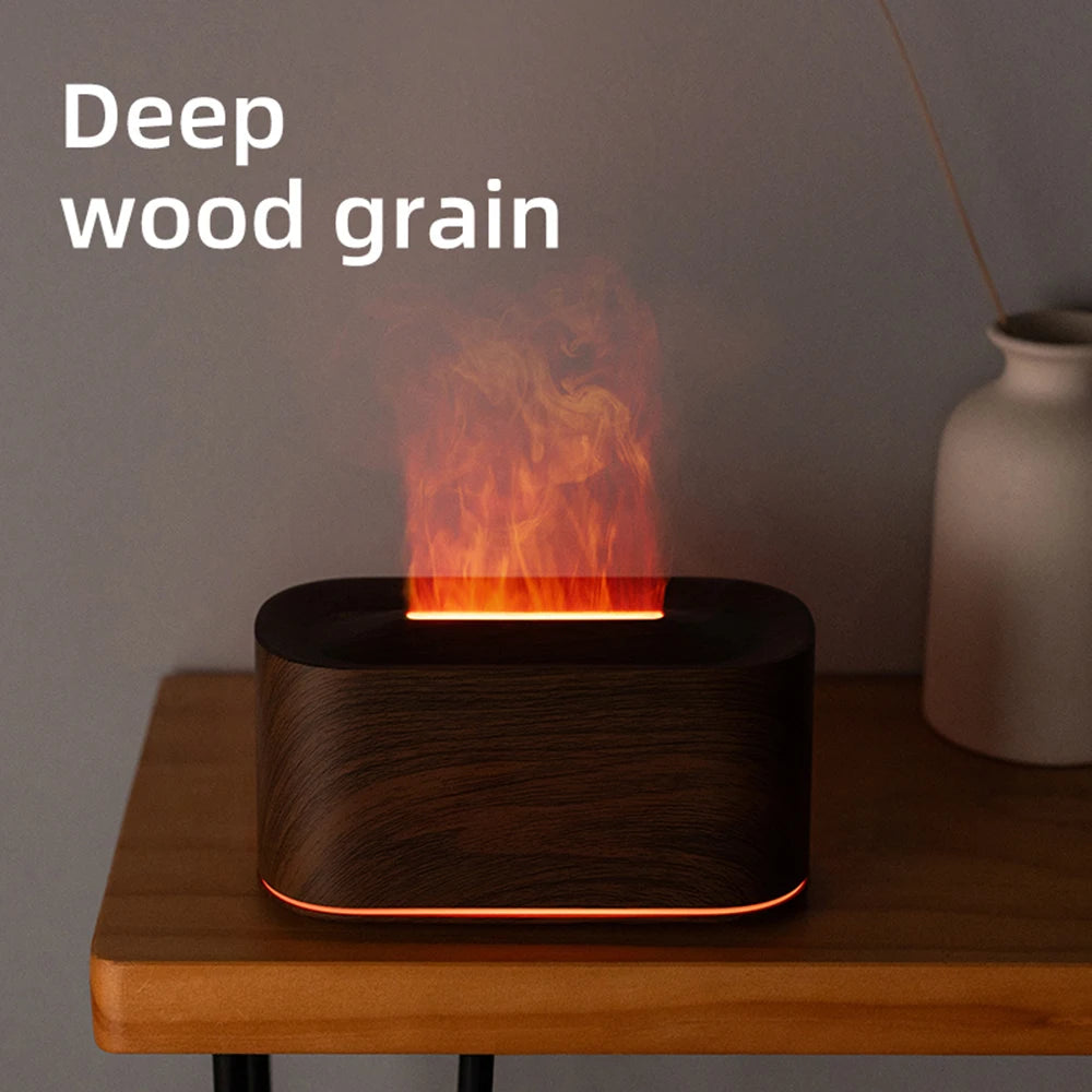 Flame Essential Oil Diffuser, Colorful Flame Diffuser Humidifier, 7 Colour Lights Noiseless Essential Oil Diffuser with Auto Off
